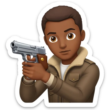 Black guy shooting a gun sticker
