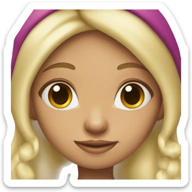 girl christmas elf with blond hair and brown eyes  sticker