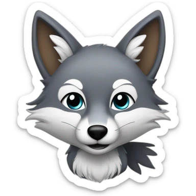 Silver Fox with bird front legs sticker