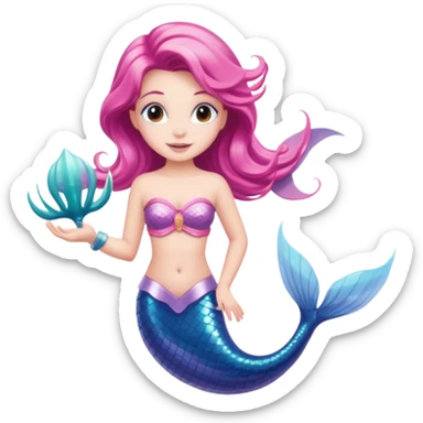 Mermaid wearing a light pink snorkel sticker
