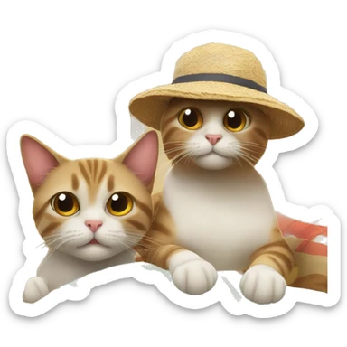 two cats on vacation in tuscany sticker