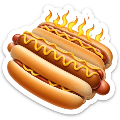 hot dogs cooking on a grill sticker