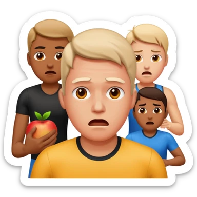 worried person falling behind running competitors, expressive and vibrant, apple style emoji sticker