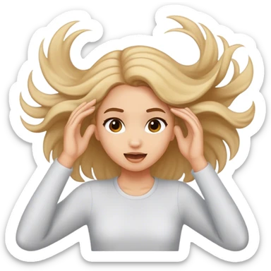 Girl flipping hair sticker