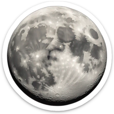 Realistic moon sticker