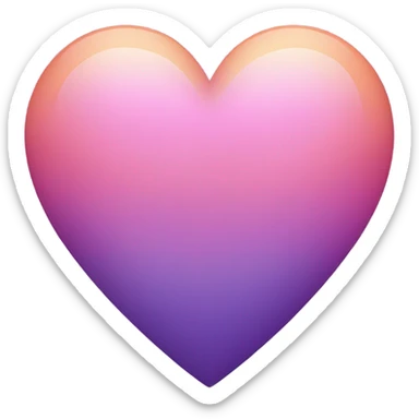 Purple heart ombre with peach colour and pink colour sticker