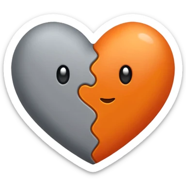 due foche innamorate con il cuore arancione  sticker