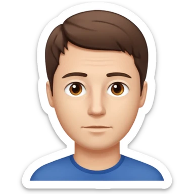 homme blanc, brun cheveux court sans lunettes sticker