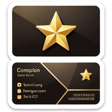 business card with a star symbol sticker