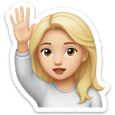 Girl with hand up whatever sticker