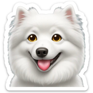 white spitz showing heart with his paws sticker