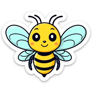 cute bee, cartoonish sticker style sticker
