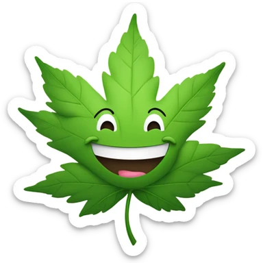 Weed leaf laughing emoji sticker