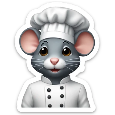 a rat named Remy inside a chef hat sticker