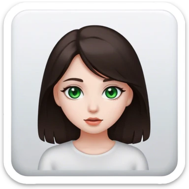 brunette girl with a white skin and dark green eyes sticker