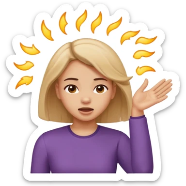 Girl smacking her head and shaking it sticker