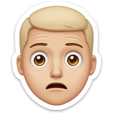 Scared, blushing, nervous, surprised, and very disgusted sticker