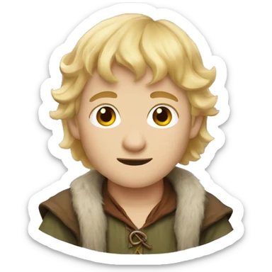 hobbit with short blonde hai sticker