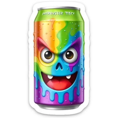 Rainbow Monster energy drink sticker