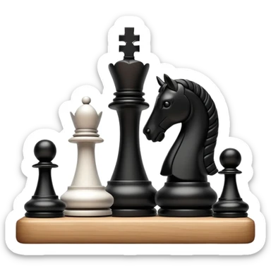 black and white chess figures sticker