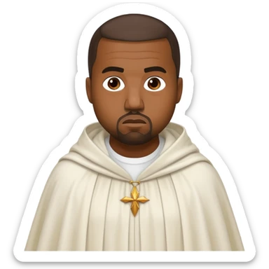Kanye west in a white cloak sticker