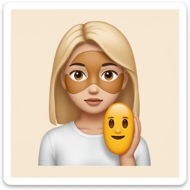 a selfcare emoji girl in facepack sticker