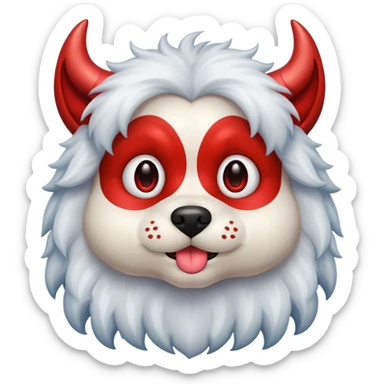 devil cute fluffy complete dog sticker