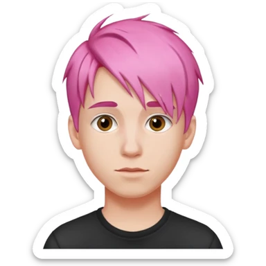 boy, pink hair, 20 years old sticker