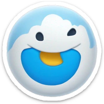 Un círculo azul con una palomita blanca en el centro sticker