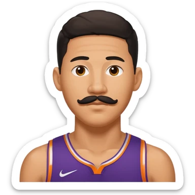 devin booker with mustache sticker