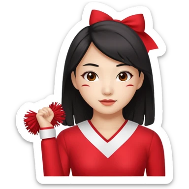 cheer leader dress, asian sticker