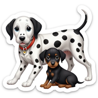 1 Dalmatian adult + 1 dobermann puppy sticker