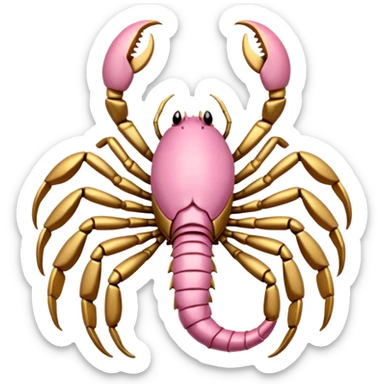 Light pink and gold Scorpion sticker