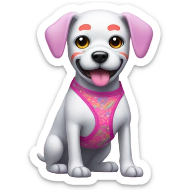 Pink skeleton dog with underwear  sticker