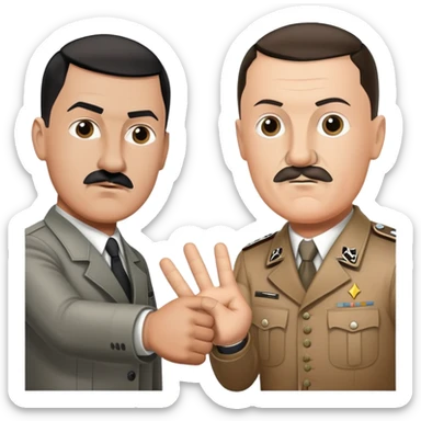 Hitler with ronaldo playing rock paper scissors sticker