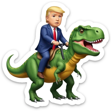 Donald Trump riding t-rex sticker