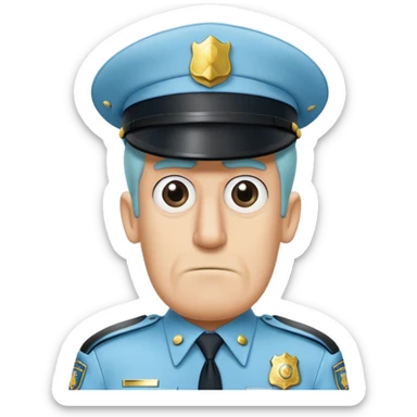 Squidward as a cop sticker