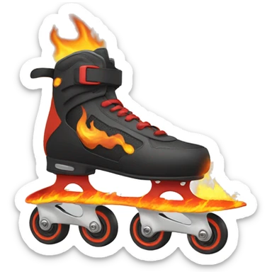 rollerblading with fire and thunder sticker