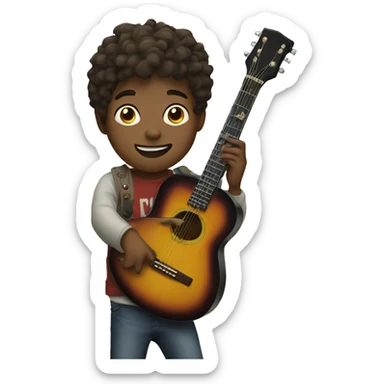 Boy playing a guitar  sticker