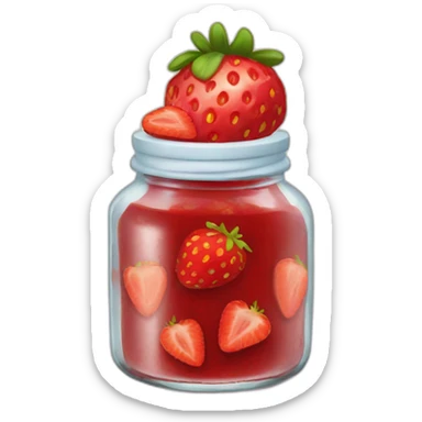 strawberry jam jar sticker