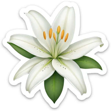 single white lily sticker