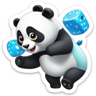 un panda qui joue au jeux video sticker