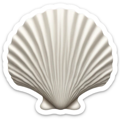 White scallop shell top sticker