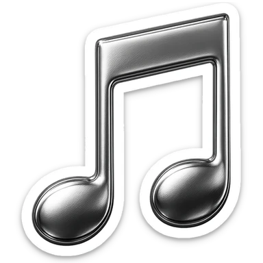 chrome style icon of a music note sticker
