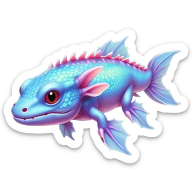 Realistic Axolotl-Fakémon-dragon sticker