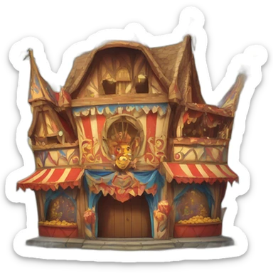 medieval funhouse decorated in a carnival way sticker