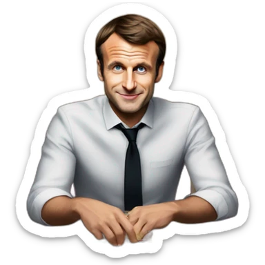 Emmanuel Macron qui joue au poker sticker