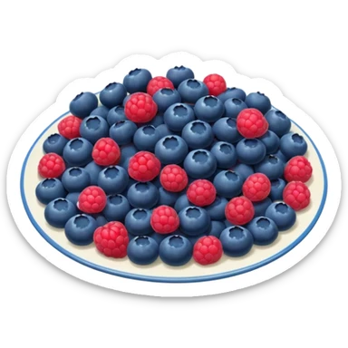 plate with blueberry and raspberry  sticker