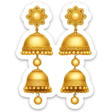 Gold jhumkas   sticker