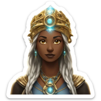Technomancy Goddess is a mystical being who controls both magic and technology. She can cast spells on technological networks. Her powers blend the ancient art of magic with advanced cybernetics and technology. She can command machines sticker